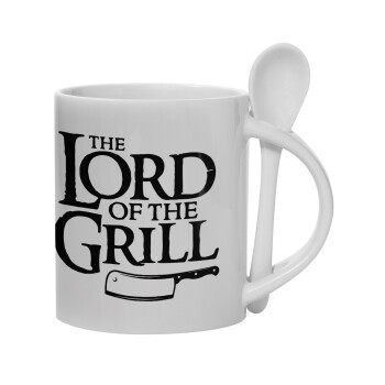 The Lord of the Grill, Ceramic coffee mug with Spoon, 330ml (1pcs)