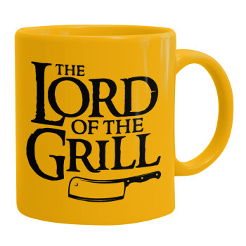The Lord of the Grill, Ceramic coffee mug yellow, 330ml (1pcs)