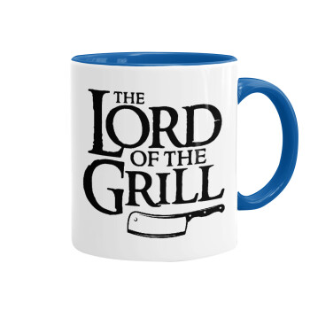 The Lord of the Grill, Mug colored blue, ceramic, 330ml