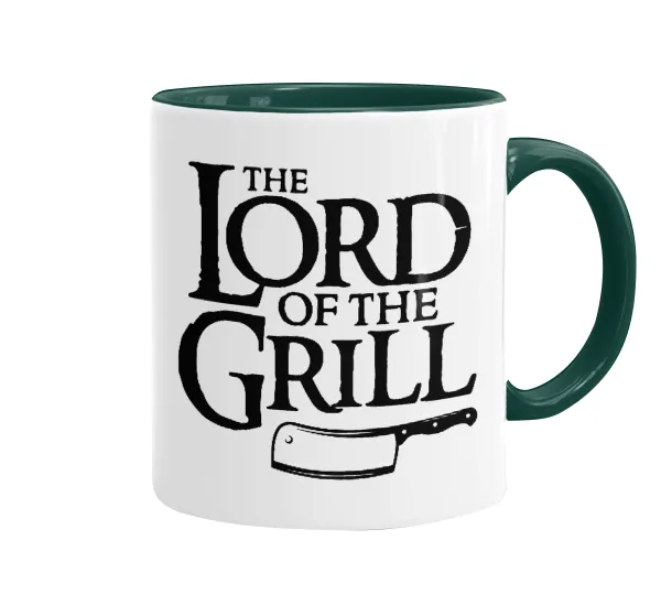 The Lord of the Grill — Mug colored green, ceramic, 330ml
