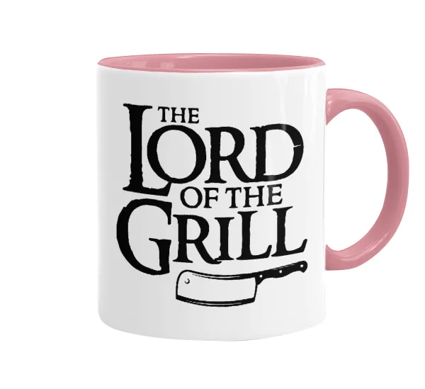 The Lord of the Grill — Mug colored pink, ceramic, 330ml