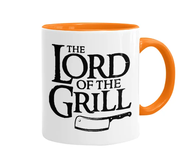 The Lord of the Grill — Mug colored orange, ceramic, 330ml
