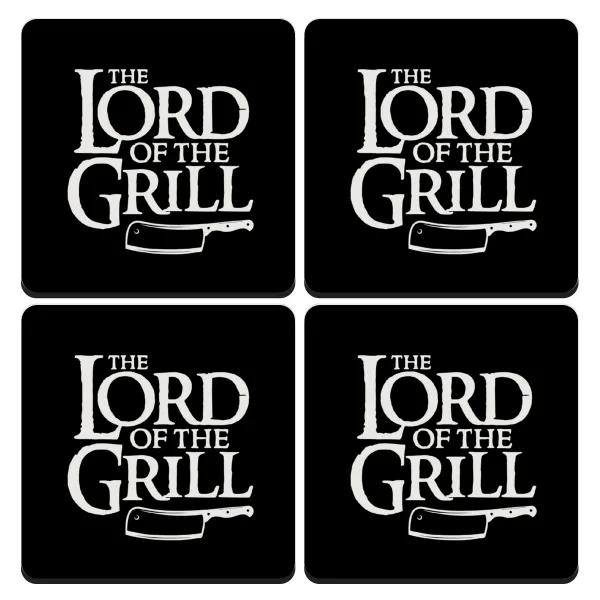 The Lord of the Grill — Σουβέρ ξύλινα τετράγωνα (9cm)