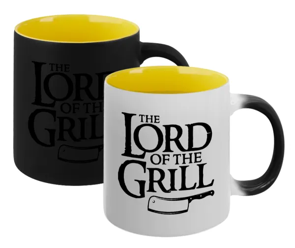 The Lord of the Grill — Κούπα Μαγική εσωτερικό κίτρινη, κεραμική 330ml που αλλάζει χρώμα με το ζεστό ρόφημα