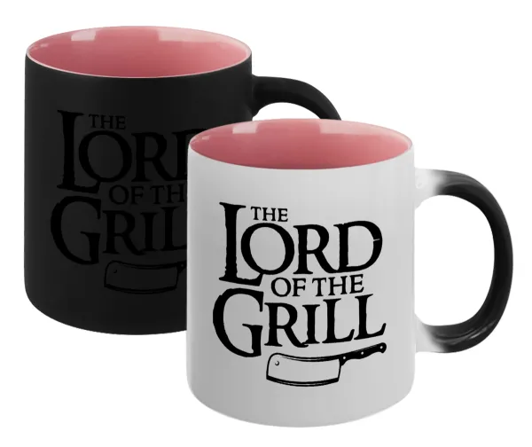 The Lord of the Grill — Magic mug with pink interior, ceramic, 330ml, changes colour with hot drinks