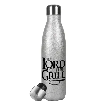 The Lord of the Grill, Metallic Glitter Silver Thermos Flask (Stainless steel), double-walled, 500ml