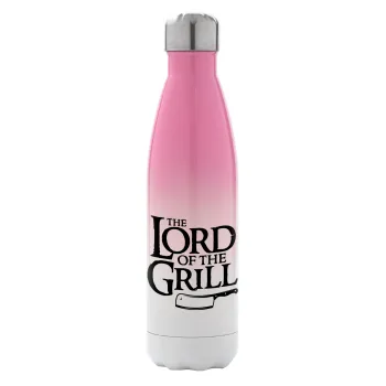 The Lord of the Grill, Μεταλλικό παγούρι θερμός Ροζ/Λευκό (Stainless steel), διπλού τοιχώματος, 500ml