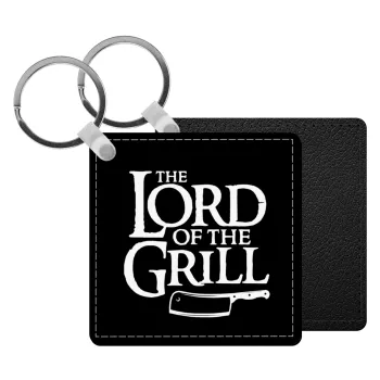 The Lord of the Grill, Μπρελόκ Δερματίνη, τετράγωνο ΜΑΥΡΟ (5x5cm)