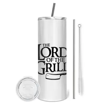 The Lord of the Grill, Tumbler ποτήρι θερμό από ανοξείδωτο ατσάλι 600ml, με μεταλλικό καλαμάκι & βούρτσα καθαρισμού