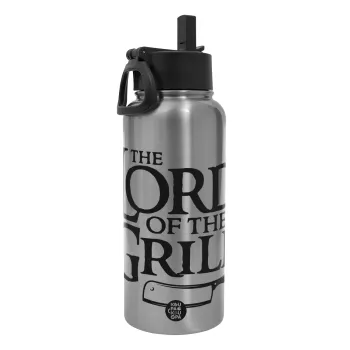 The Lord of the Grill, Metal mug thermo Silver with Straw and Spout Lid (Stainless steel), double wall, 950ml