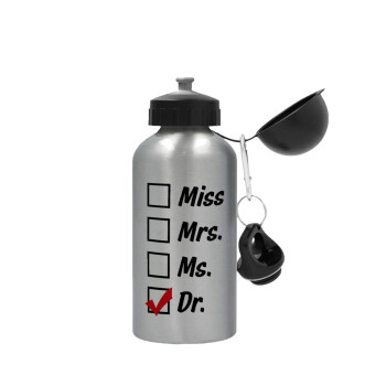 Miss, Mrs, Ms, DR, Metallic water jug, Silver, aluminum 500ml