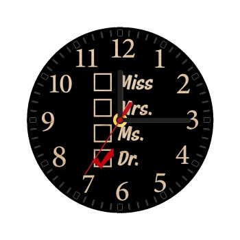 Miss, Mrs, Ms, DR, Ρολόι τοίχου ξύλινο plywood (20cm)