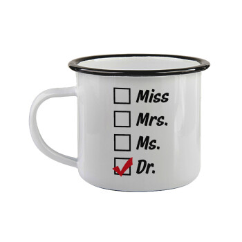 Miss, Mrs, Ms, DR, Κούπα εμαγιέ με μαύρο χείλος 360ml