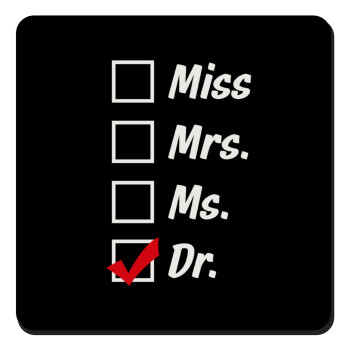 Miss, Mrs, Ms, DR, Τετράγωνο μαγνητάκι ξύλινο 9x9cm