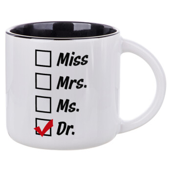 Miss, Mrs, Ms, DR, Κούπα κεραμική 400ml Λευκή/Μαύρη