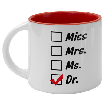Miss, Mrs, Ms, DR, Κούπα κεραμική 400ml Λευκή/Κόκκινη