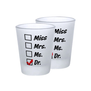 Miss, Mrs, Ms, DR, Σφηνοπότηρα γυάλινα 45ml του πάγου (2 τεμάχια)