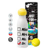 Tennis ball Metal mug thermos White, double wall, 550ml