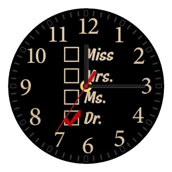 Miss, Mrs, Ms, DR, Ρολόι τοίχου ξύλινο plywood (20cm)