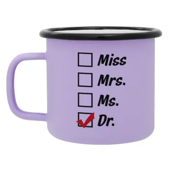 Miss, Mrs, Ms, DR, Κούπα Μεταλλική εμαγιέ ΜΑΤ Light Pastel Purple 360ml