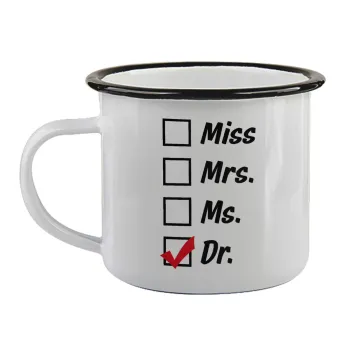 Miss, Mrs, Ms, DR, Κούπα εμαγιέ με μαύρο χείλος 360ml