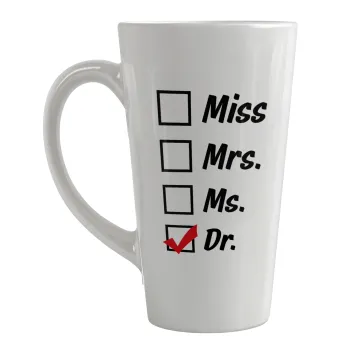 Miss, Mrs, Ms, DR, Κούπα κωνική Latte Μεγάλη, κεραμική, 450ml