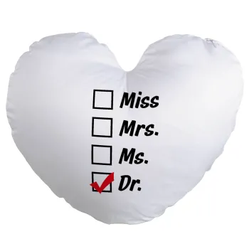 Miss, Mrs, Ms, DR, Μαξιλάρι καναπέ καρδιά 40x40cm περιέχεται το  γέμισμα
