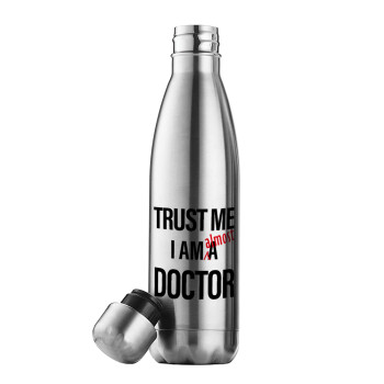 Trust me, i am (almost) Doctor, Inox (Stainless steel) double-walled metal mug, 500ml