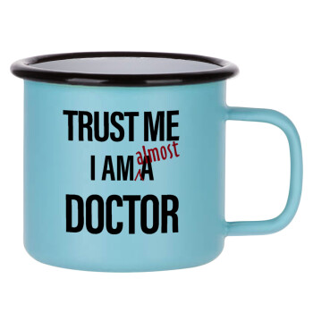 Trust me, i am (almost) Doctor, Κούπα Μεταλλική εμαγιέ ΜΑΤ σιέλ 360ml