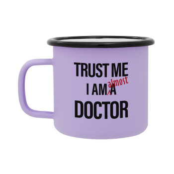 Trust me, i am (almost) Doctor, Κούπα Μεταλλική εμαγιέ ΜΑΤ Light Pastel Purple 360ml