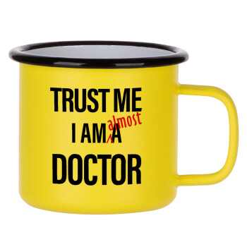Trust me, i am (almost) Doctor, Metallic enamel MATT Yellow cup 360ml