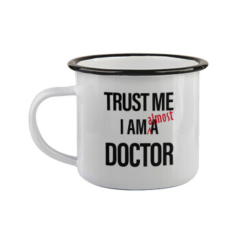 Trust me, i am (almost) Doctor, Κούπα εμαγιέ με μαύρο χείλος 360ml