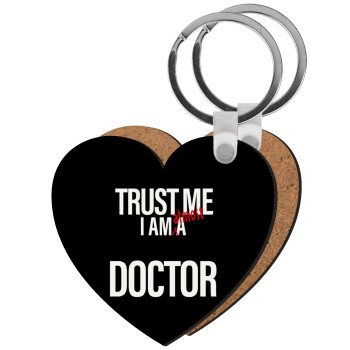 Trust me, i am (almost) Doctor, Μπρελόκ Ξύλινο καρδιά MDF