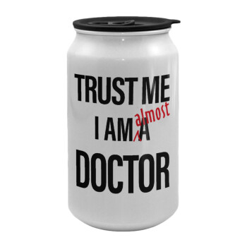 Trust me, i am (almost) Doctor, Κούπα ταξιδιού μεταλλική με καπάκι (tin-can) 500ml