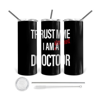 Trust me, i am (almost) Doctor, Tumbler stainless steel 600ml, with metal straw & cleaning brush