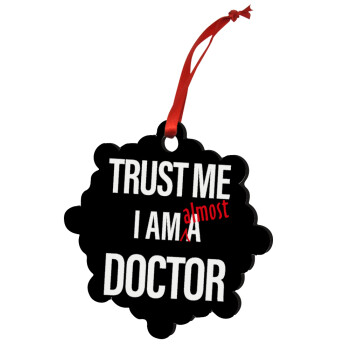 Trust me, i am (almost) Doctor, Στολίδι Χριστουγεννιάτικο στολίδι snowflake ξύλινο 7.5cm
