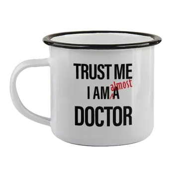Trust me, i am (almost) Doctor, Κούπα εμαγιέ με μαύρο χείλος 360ml