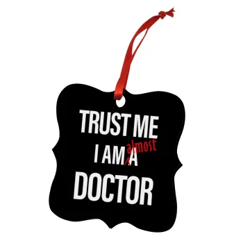 Trust me, i am (almost) Doctor, Στολίδι Χριστουγεννιάτικο στολίδι polygon ξύλινο 7.5cm