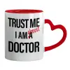Mug heart red handle, ceramic, 330ml