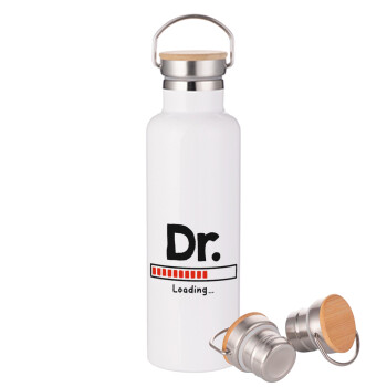 DR. Loading..., Stainless steel White with wooden lid (bamboo), double wall, 750ml