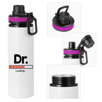 DR. Loading..., Metallic water bottle with safety lid, 850ml aluminum