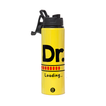 DR. Loading..., Metallic water bottle with safety lid, 850ml aluminum