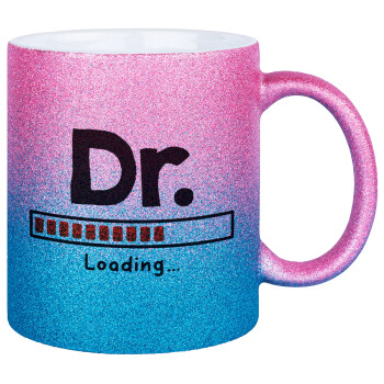 DR. Loading..., Κούπα Χρυσή/Μπλε Glitter, κεραμική, 330ml