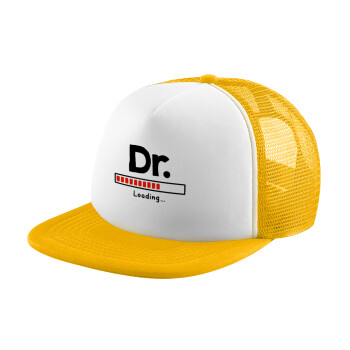 DR. Loading..., Καπέλο Soft Trucker με Δίχτυ Κίτρινο/White 
