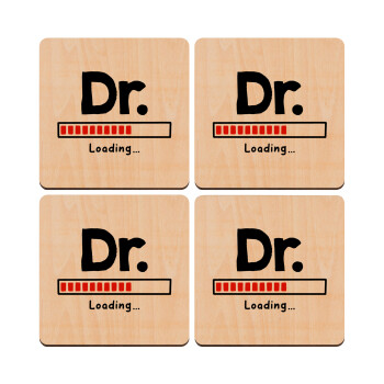 DR. Loading..., ΣΕΤ x4 Σουβέρ ξύλινα τετράγωνα plywood (9cm)