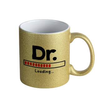 DR. Loading..., Κούπα Χρυσή Glitter που γυαλίζει, κεραμική, 330ml