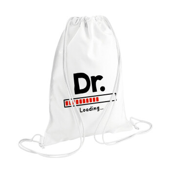 DR. Loading..., Τσάντα πλάτης πουγκί GYMBAG λευκή (28x40cm)