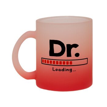 DR. Loading..., Κούπα γυάλινη δίχρωμη με βάση το κόκκινο ματ, 330ml