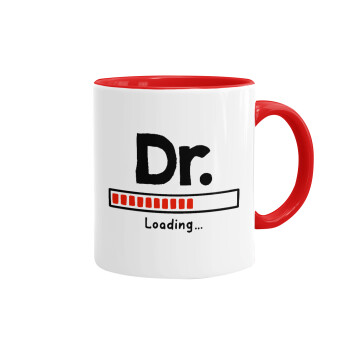 DR. Loading..., Mug colored red, ceramic, 330ml