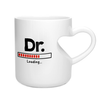 DR. Loading..., Κούπα καρδιά λευκή, κεραμική, 330ml